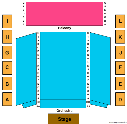 The Burlington Performing Arts Centre End Stage Seating Chart